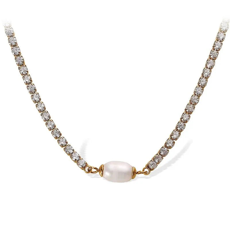 Dainty Pearl Tennis Necklace