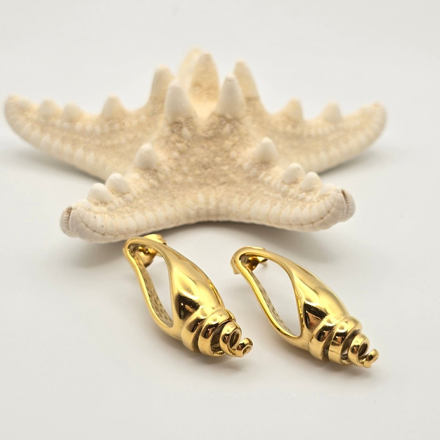 Gold Conch Earrings