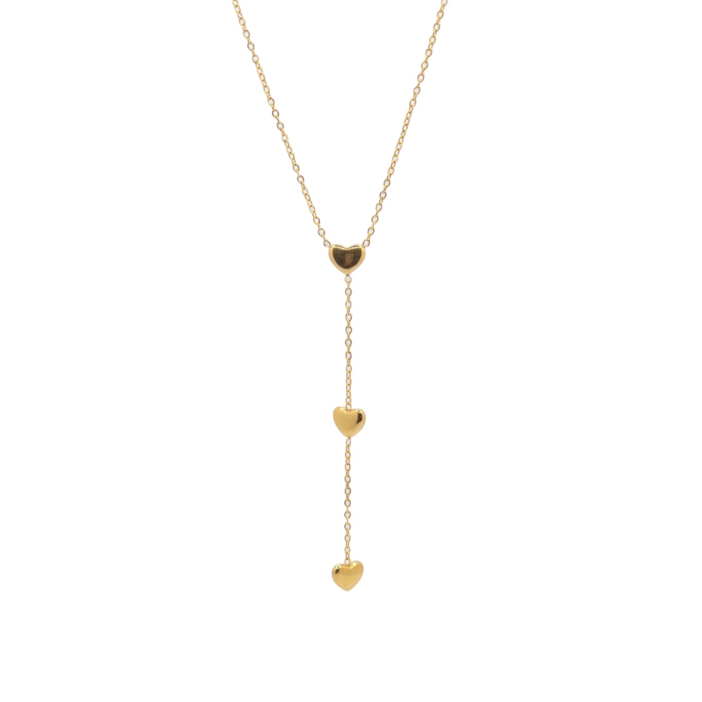 Hanging Hearts Lariat Necklace