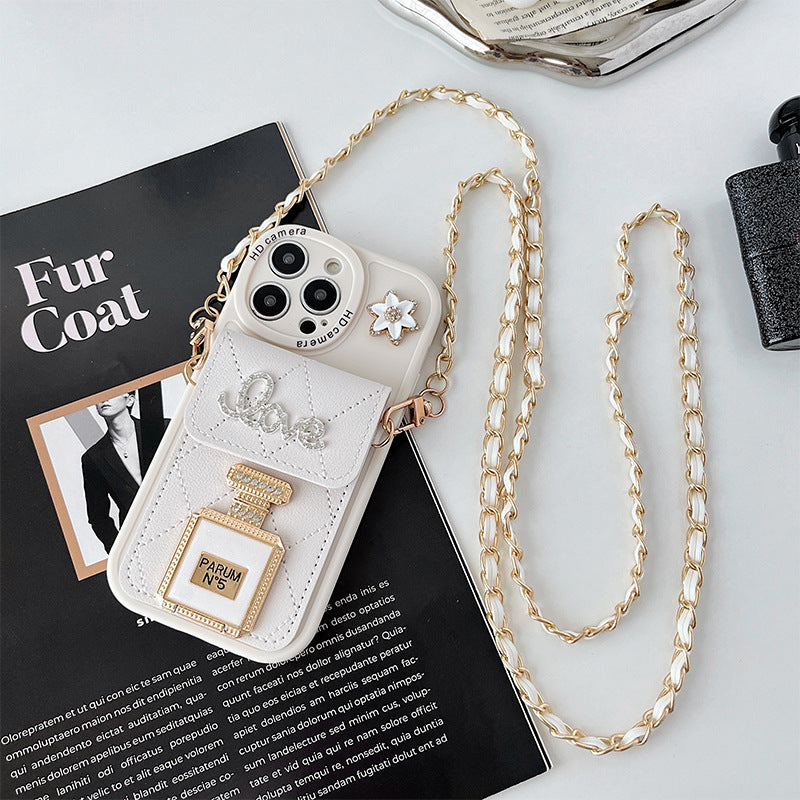Perfume Bottle Mirror Crossbody Wallet Card Bag