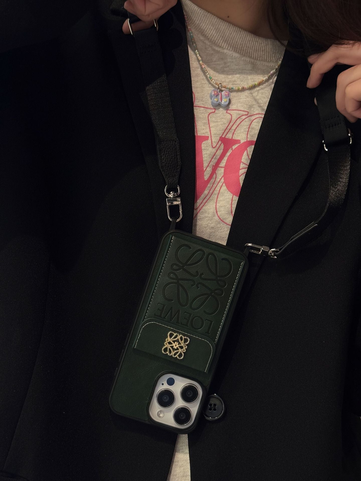 Fashionable Messenger Style IPhone Case With Card Slot