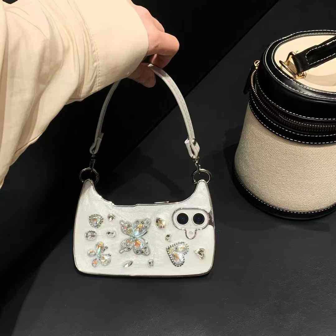 Handbag Bag Gem Diamond Love Butterfly High-end IPhone Case