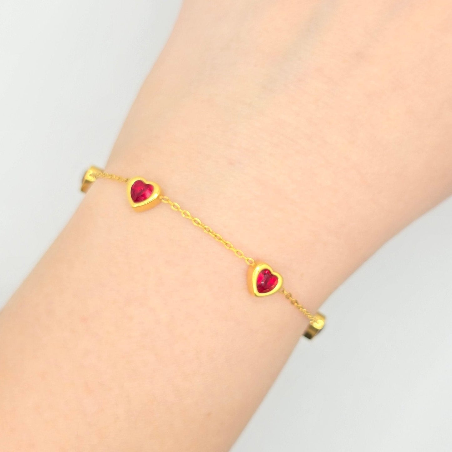 Rose Red Heart Bracelet