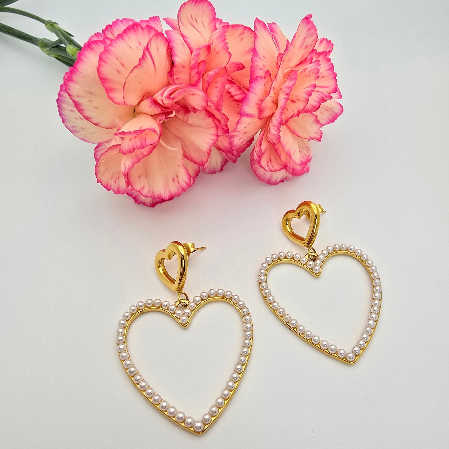 Tahlia Pearl Heart Earrings