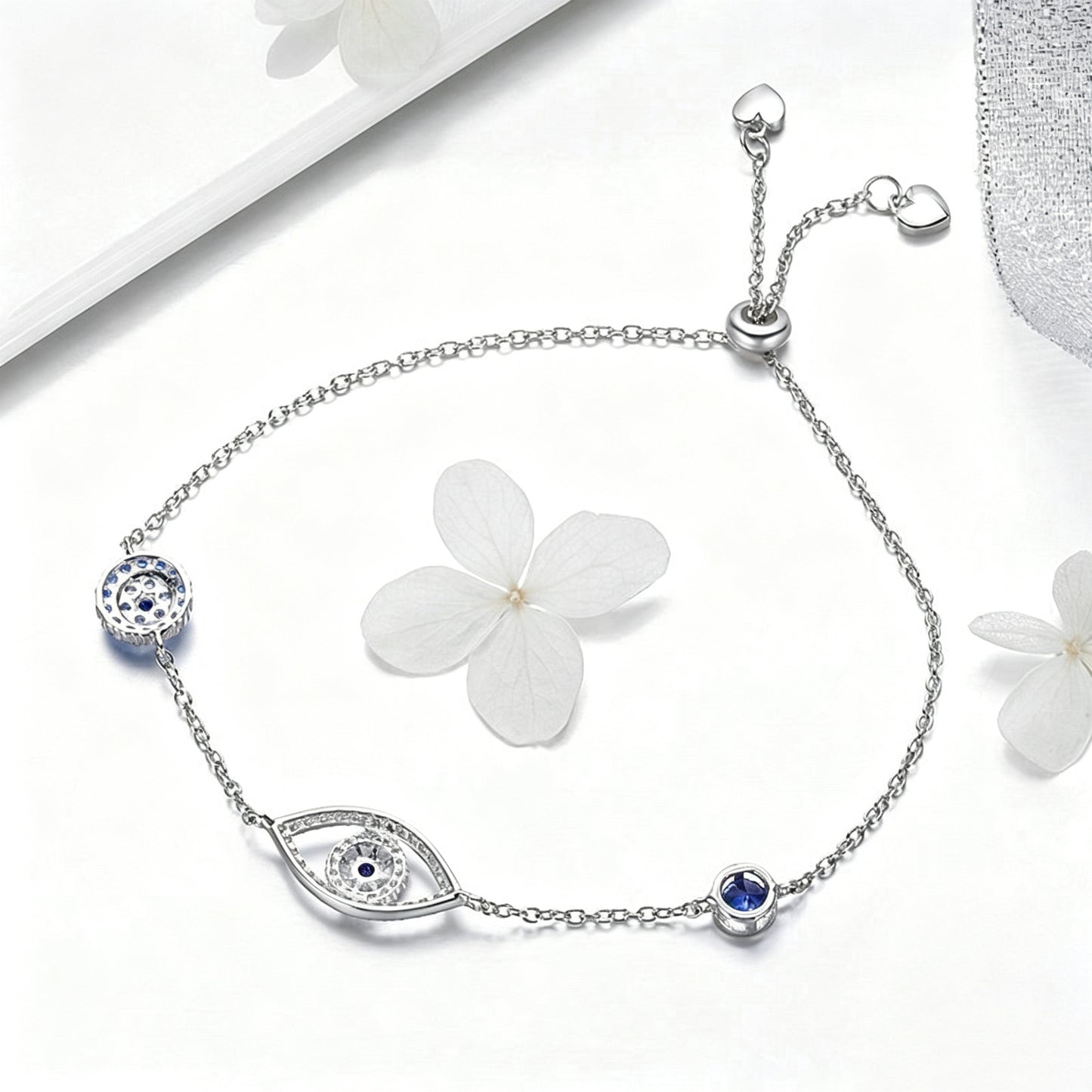 Blue Zircon Evil Eyes Bracelet Guardian Eye Chain for Women