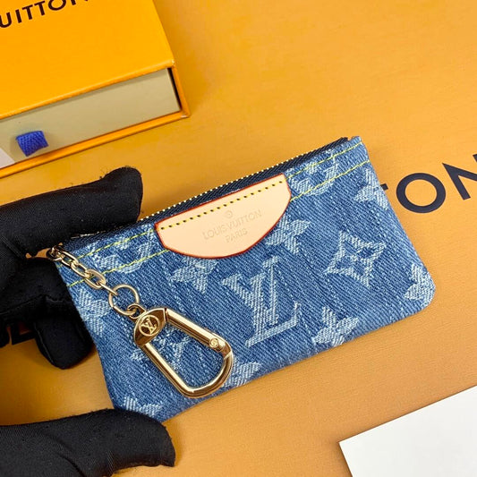 Luxury  Monogram Coin Pouch – Stylish & Compact Keychain Wallet