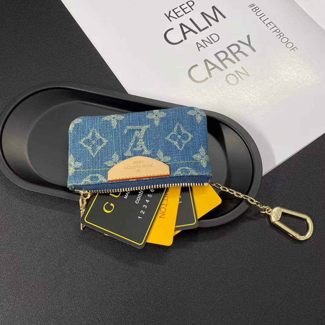 Luxury  Monogram Coin Pouch – Stylish & Compact Keychain Wallet