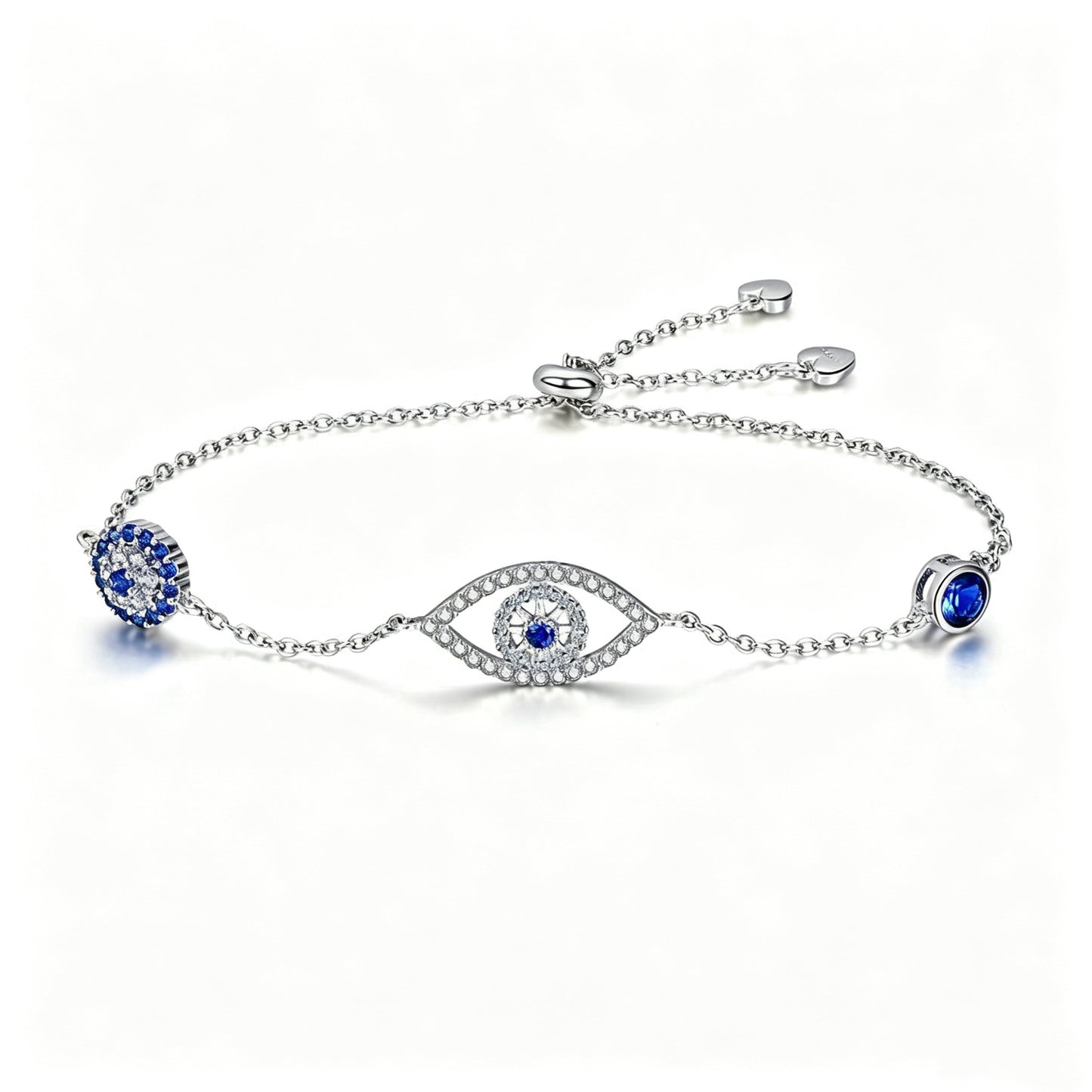Blue Zircon Evil Eyes Bracelet Guardian Eye Chain for Women