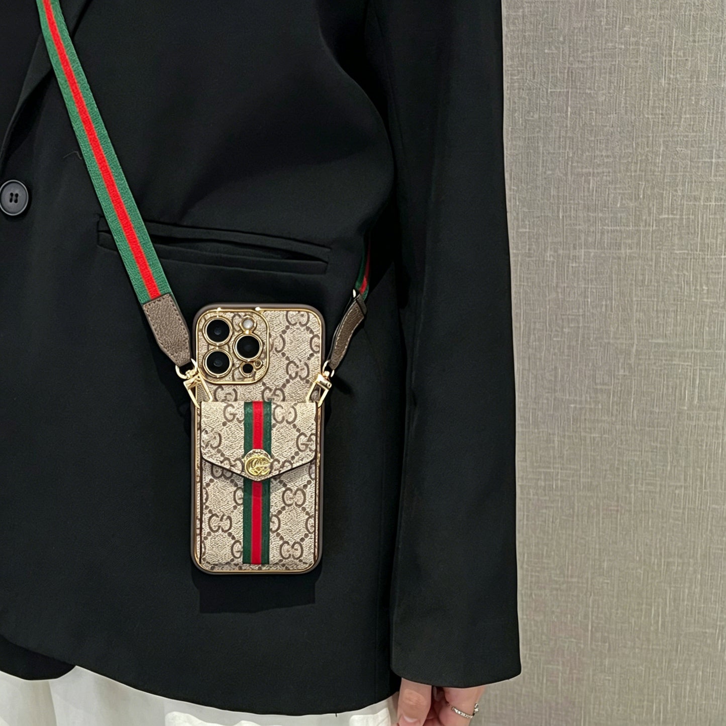 Popular Card Holder And Light Luxury Crossbody IPhone Cases