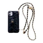 Luxury Wallet iPhone Case With Hand /Crossbody Chain