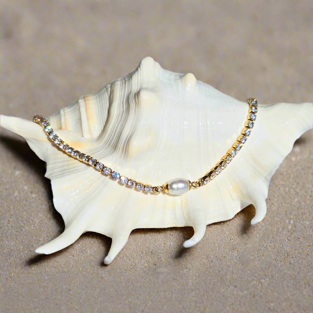 Dainty Pearl Tennis Necklace