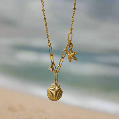 Dainty StarFish & Shell Necklace