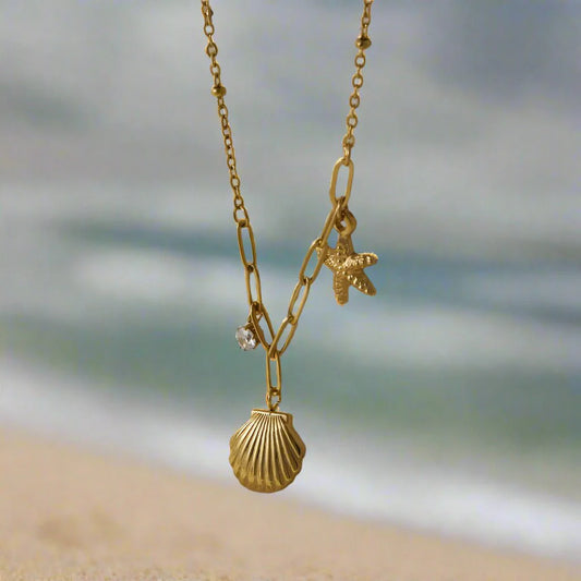 Dainty StarFish & Shell Necklace