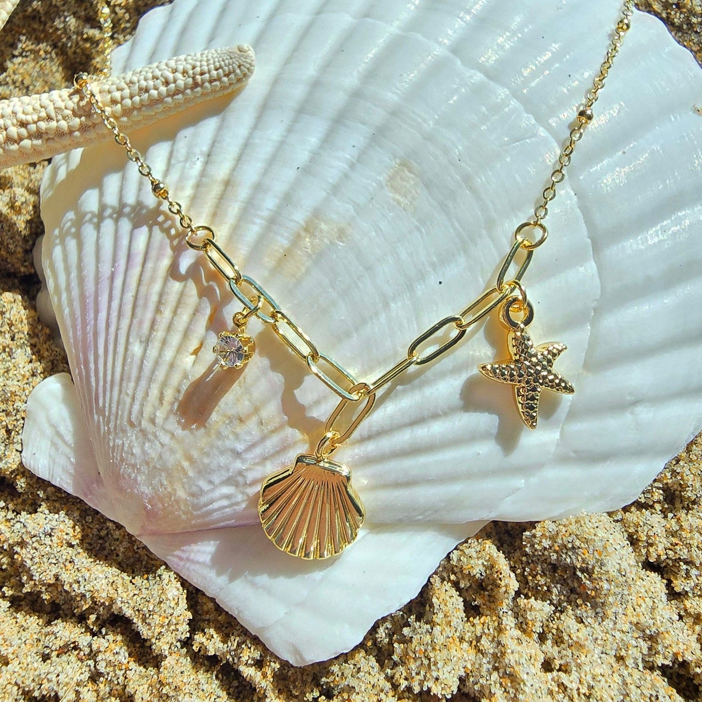 Dainty StarFish & Shell Necklace