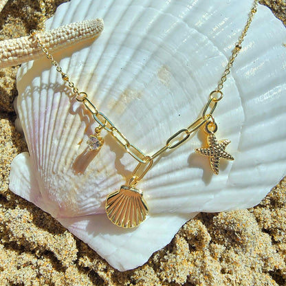 Dainty StarFish & Shell Necklace