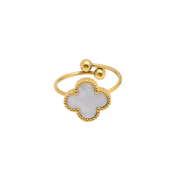 Felicity White Clover Ring