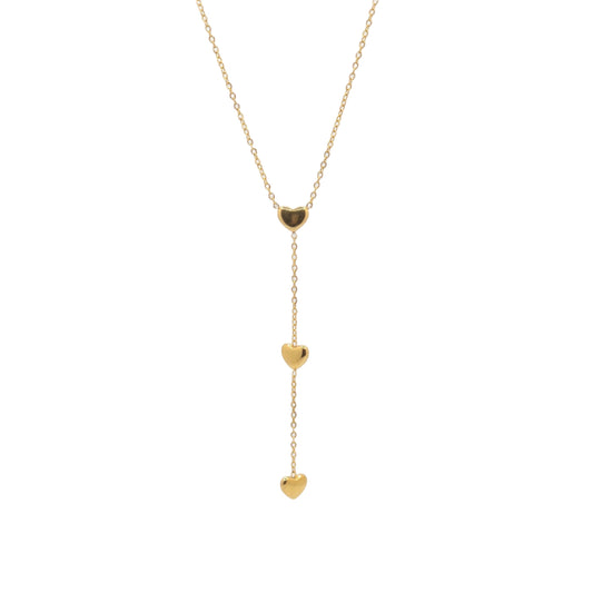 Hanging Hearts Lariat Necklace