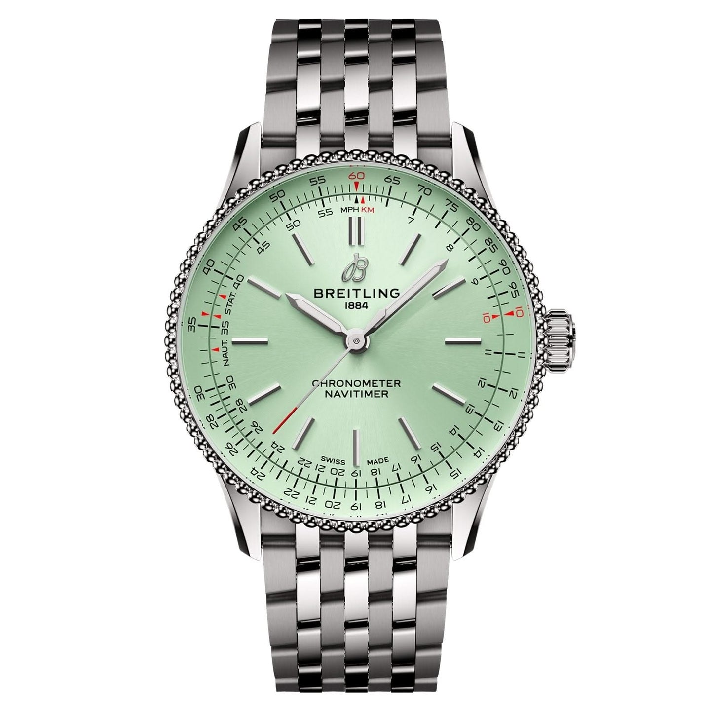 BREITLING Navitimer Automatic Mint Green Dial 36mm Watch