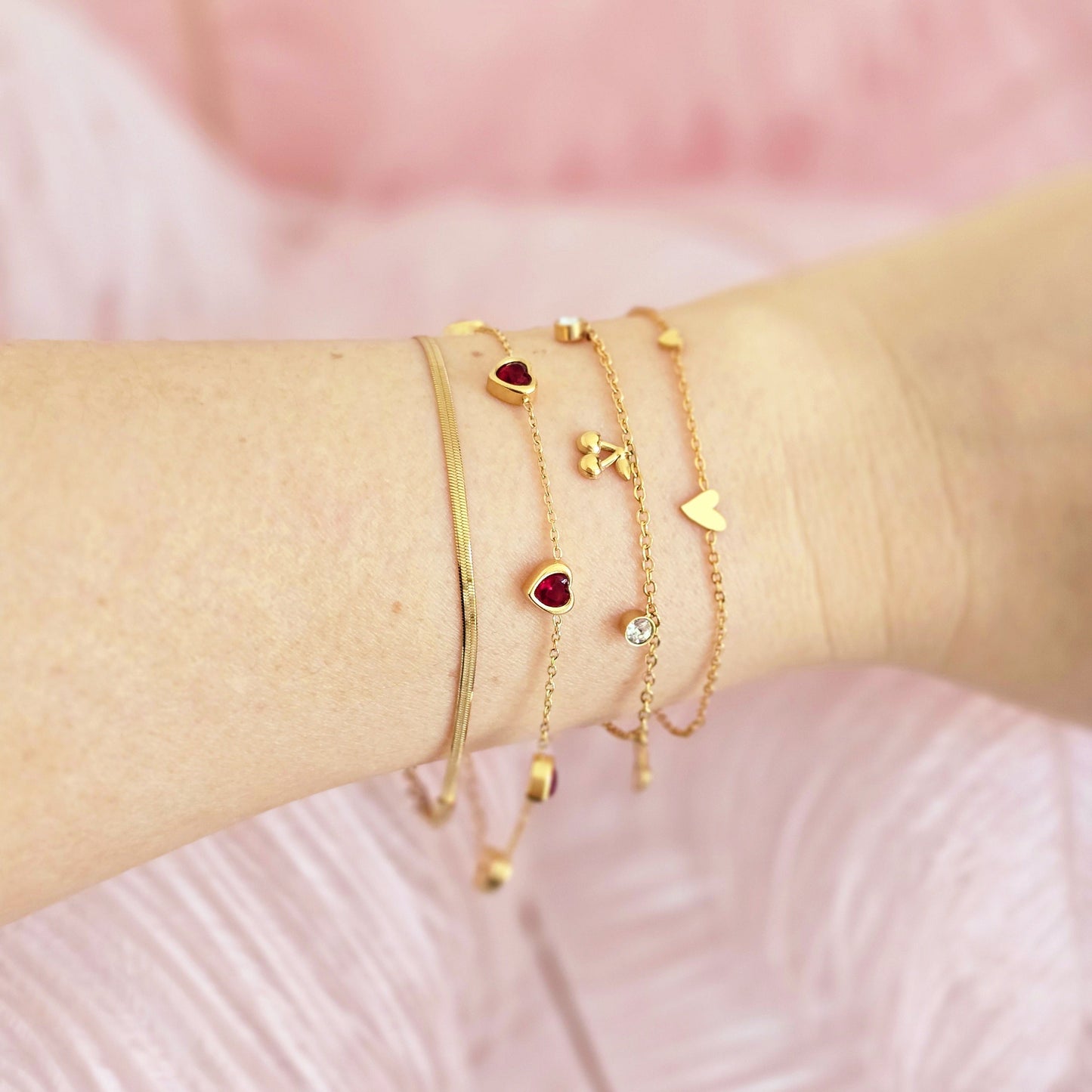 Rose Red Heart Bracelet