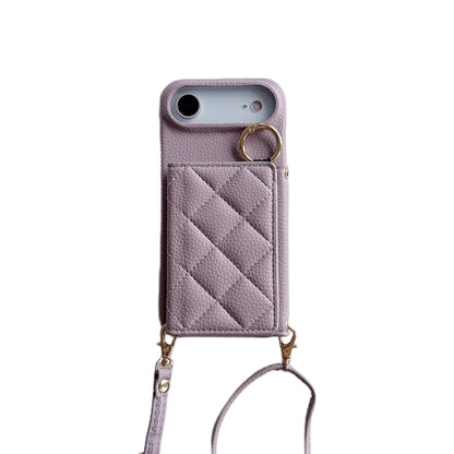 Lychee Grain Card Slot Ring Buckle Crossbody Phone bag For IPhone