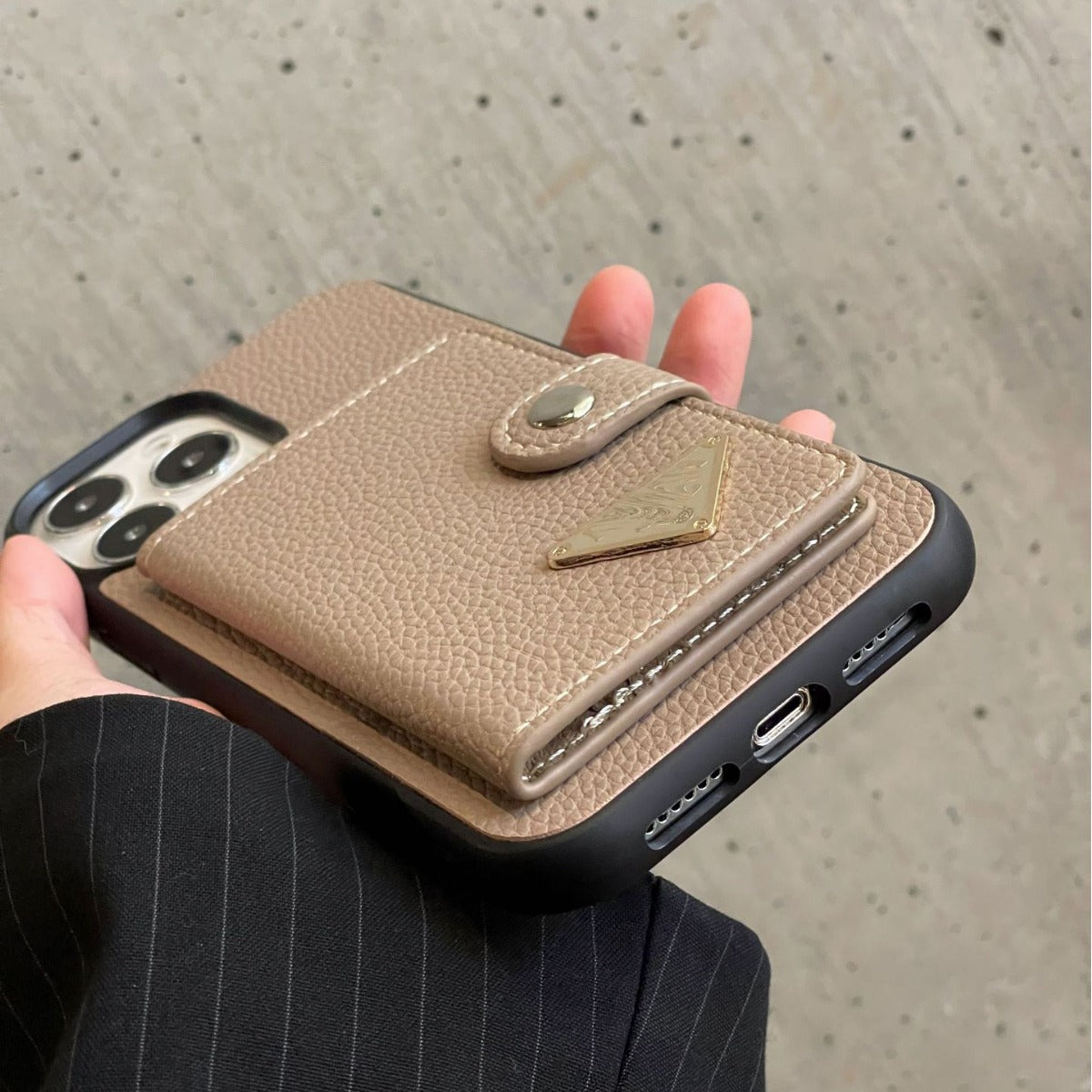 Lychee Pattern Wallet Card Bag Apple IPhone Case