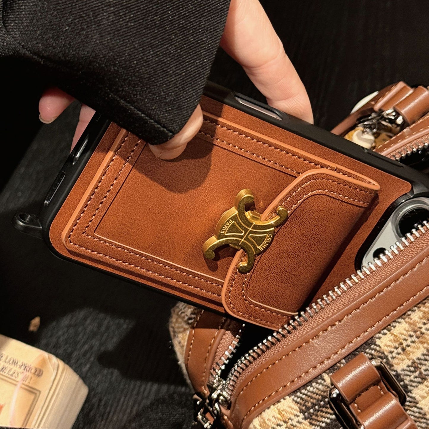 Presbyopic Vintage Cross-Body Card Holder IPhone Case