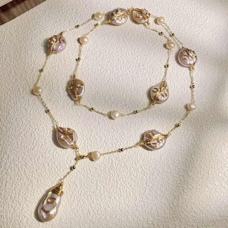 Hand-Wound Baroque Bracelet With Freshwater Pearls