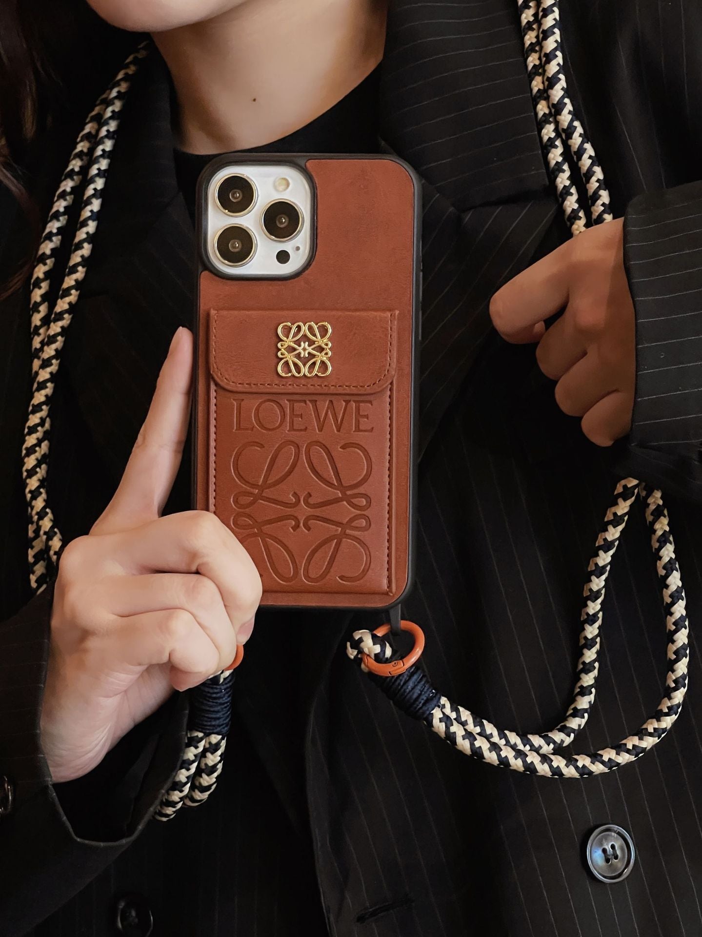 Fashionable Messenger Style IPhone Case With Card Slot