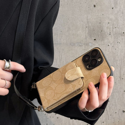 Oblique SpanLuxury All-Inclusive Leather Card Apple Iphone Case