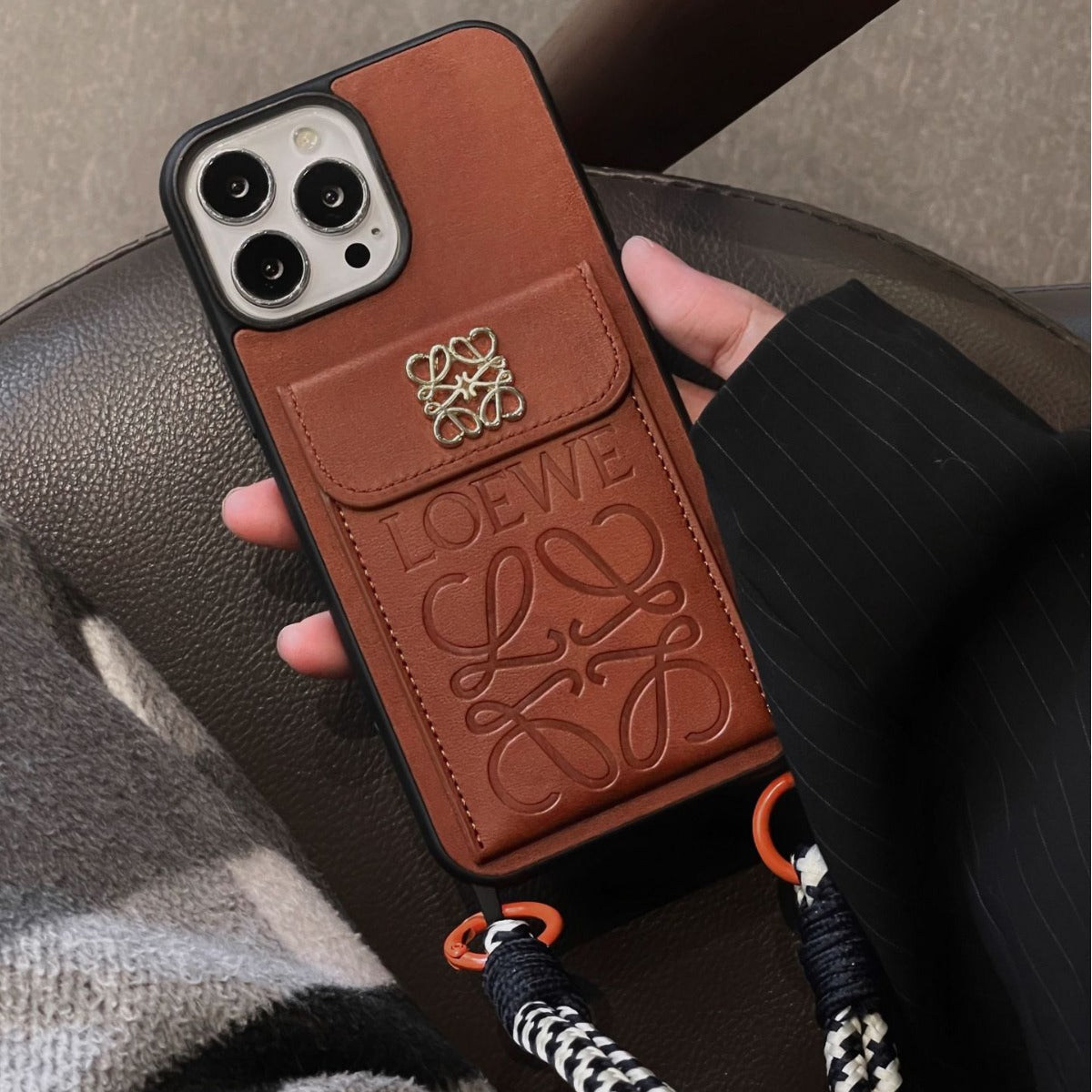 Fashionable Messenger Style IPhone Case With Card Slot