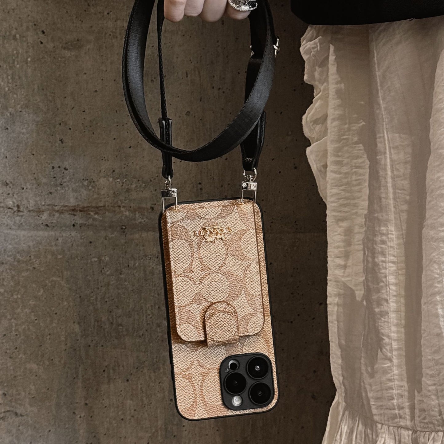 Oblique SpanLuxury All-Inclusive Leather Card Apple Iphone Case