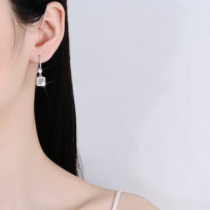 Fashion ear hook fringed earrings temperament light luxury moissanite earrings