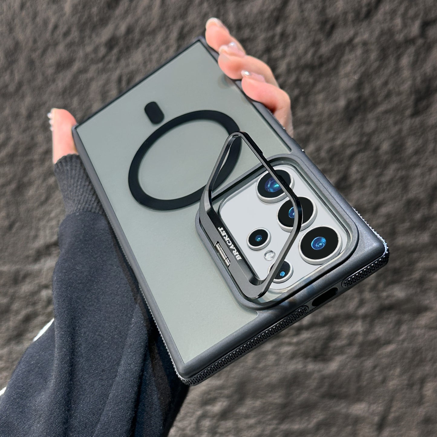 Samsung S26ultra two-color Lidun magnetic mobile phone case S25 metal lens holder anti-drop protective case
