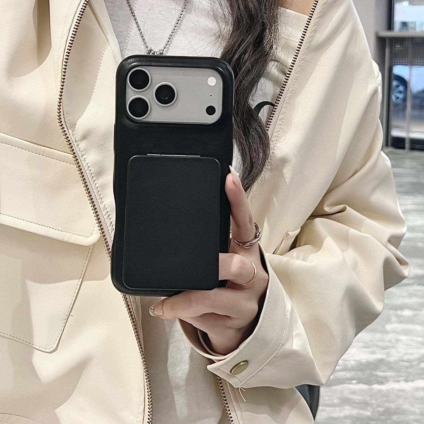 New Pure Color Flip Mirror IPhone Case