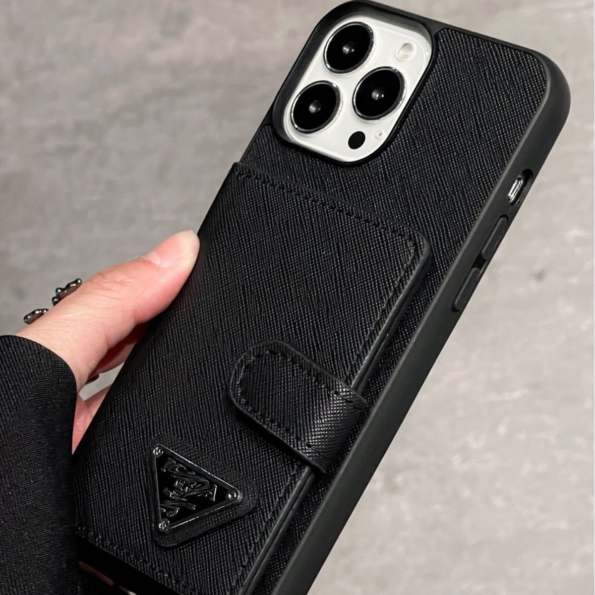 Cross Pattern Diagonal Span Flip Card Luxury IPhone Case