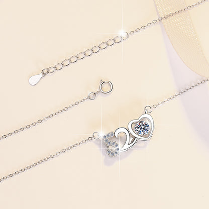 520 collarbone chain I love you premium moissanite necklace