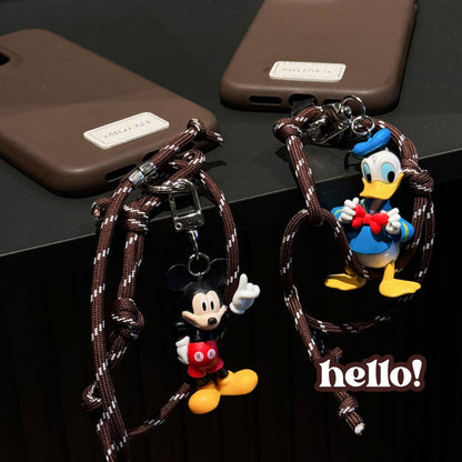 Mickey and Donald Duck Cute Portable Rope IPhone Case