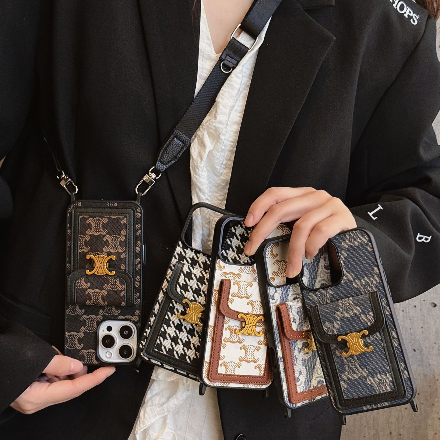 Trendy brand presbyopia retro messenger card Apple iphone case