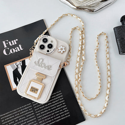 Perfume Bottle Mirror Crossbody Wallet Card Bag