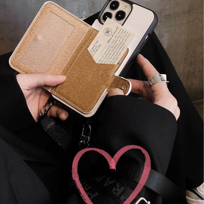 Cross Pattern Diagonal Span Flip Card Luxury IPhone Case