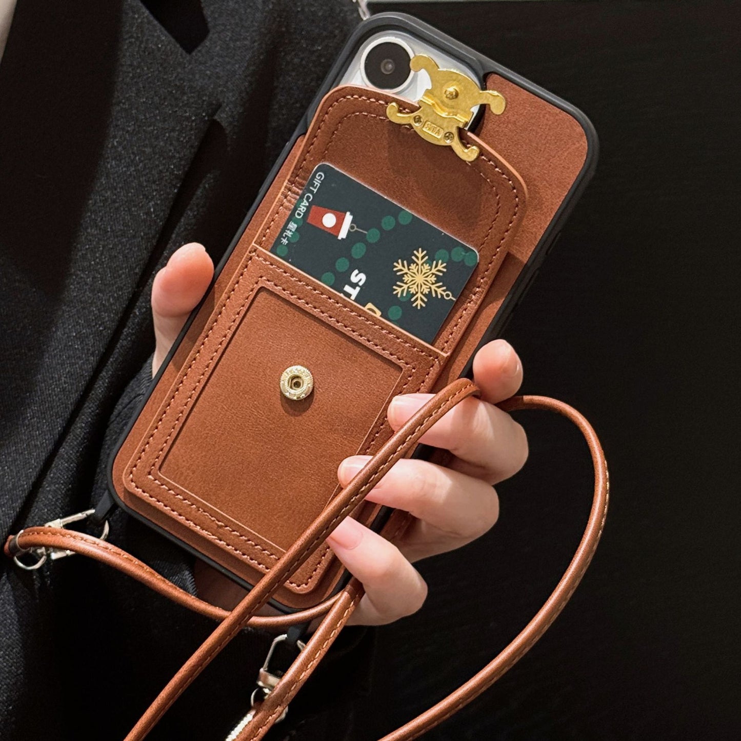 Presbyopic Vintage Cross-Body Card Holder IPhone Case