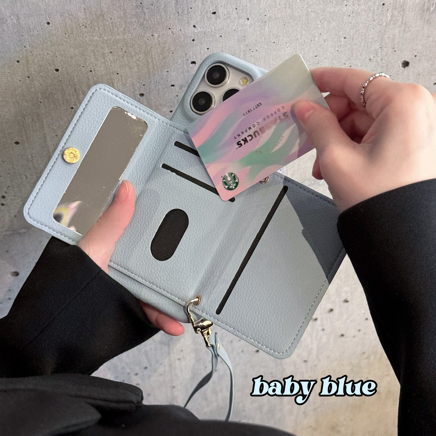 Mirror-Style Portable Card Holder, Stylish IPhone Case