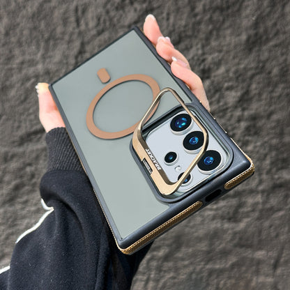Samsung S26ultra two-color Lidun magnetic mobile phone case S25 metal lens holder anti-drop protective case
