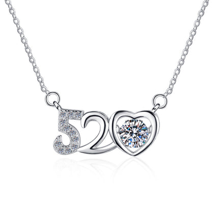520 collarbone chain I love you premium moissanite necklace