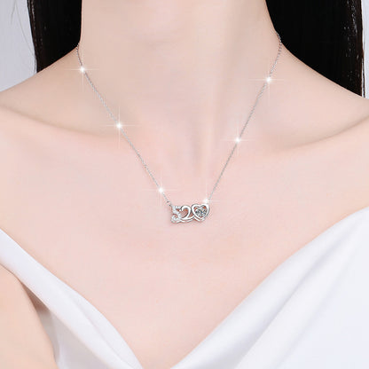 520 collarbone chain I love you premium moissanite necklace