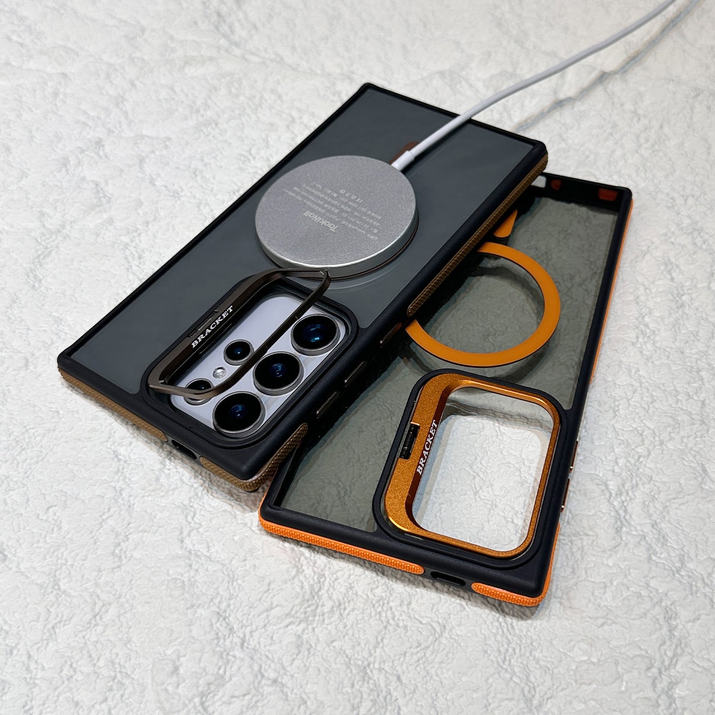 Samsung S26ultra two-color Lidun magnetic mobile phone case S25 metal lens holder anti-drop protective case