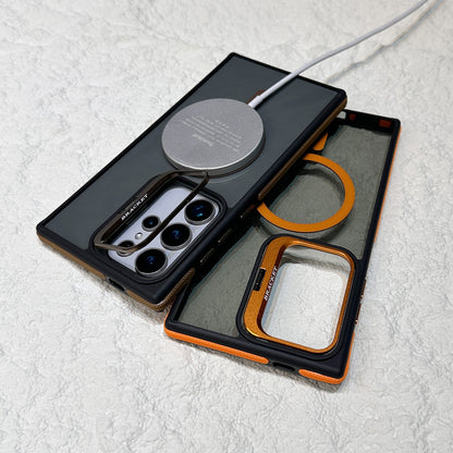 Samsung S26ultra two-color Lidun magnetic mobile phone case S25 metal lens holder anti-drop protective case