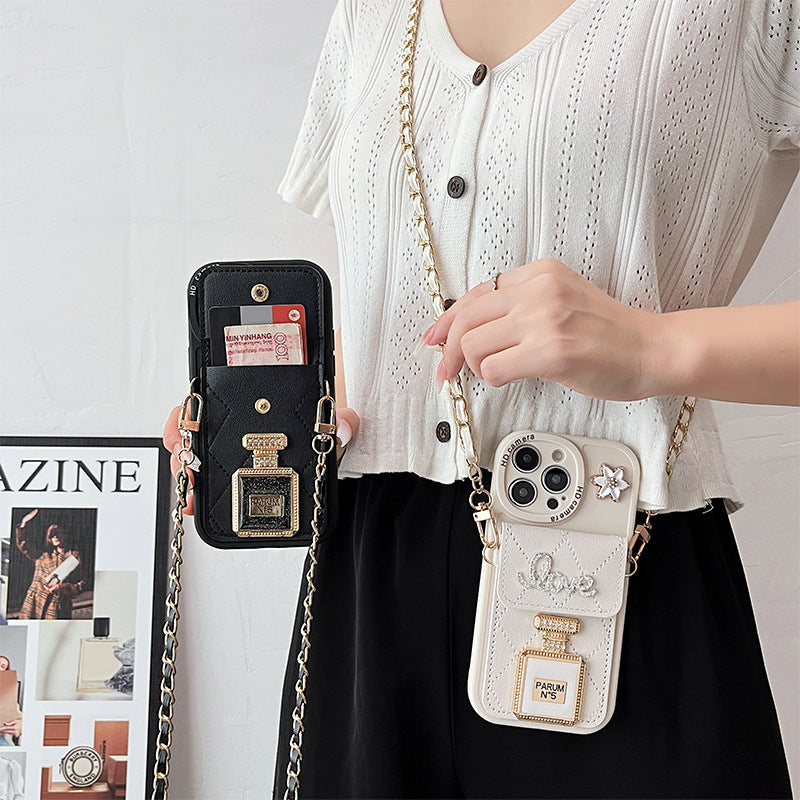 Perfume Bottle Mirror Crossbody Wallet Card Bag
