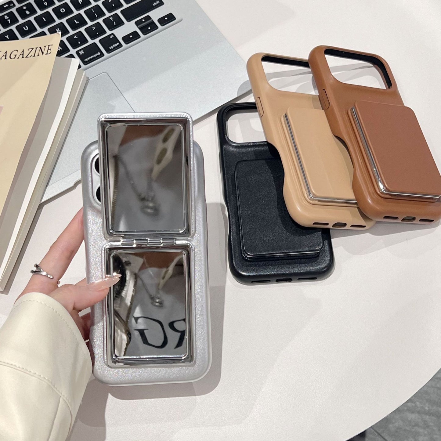 New Pure Color Flip Mirror IPhone Case