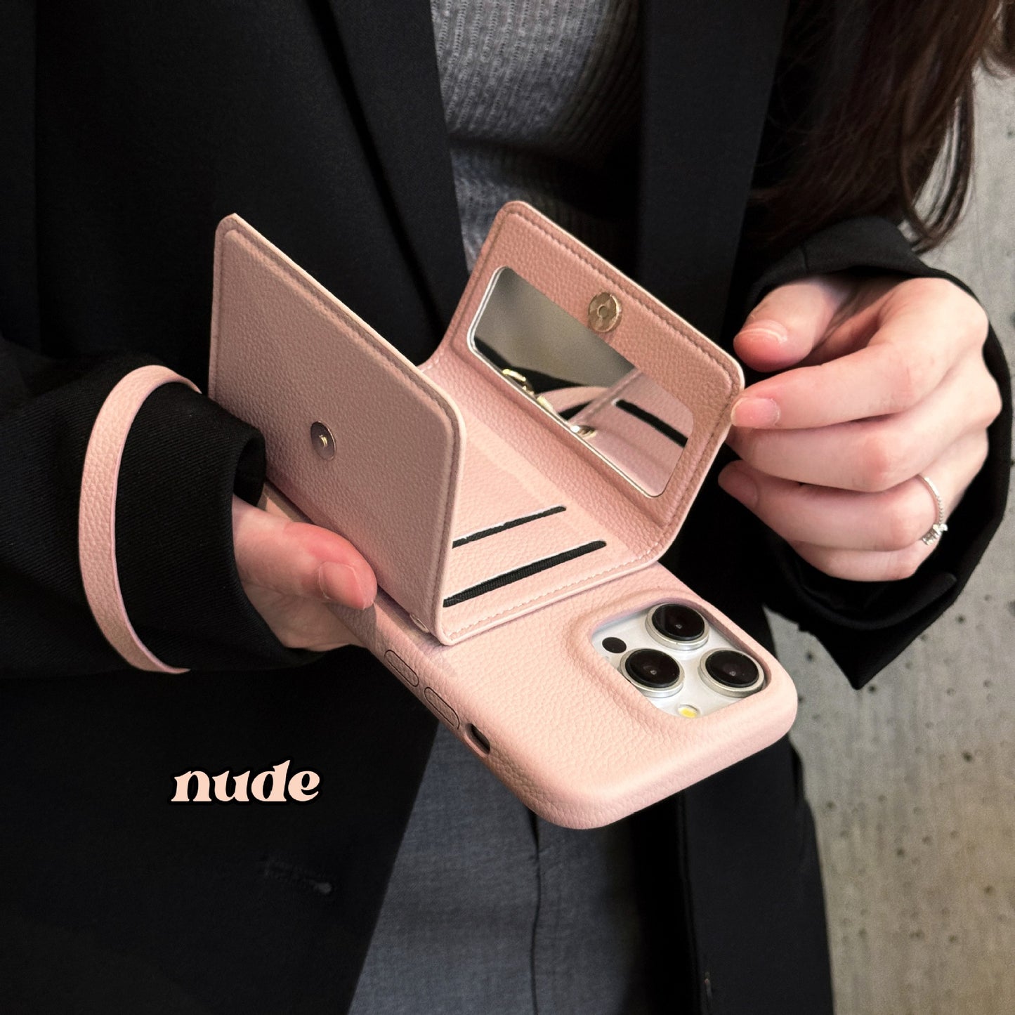 Mirror-Style Portable Card Holder, Stylish IPhone Case